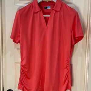 PGA Tour Airflux Short Sleeve T-shirt/Golf shirt - Dark Coral - XXL